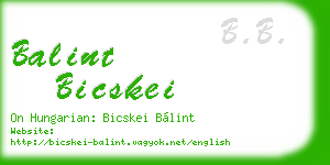 balint bicskei business card