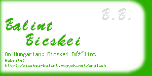 balint bicskei business card
